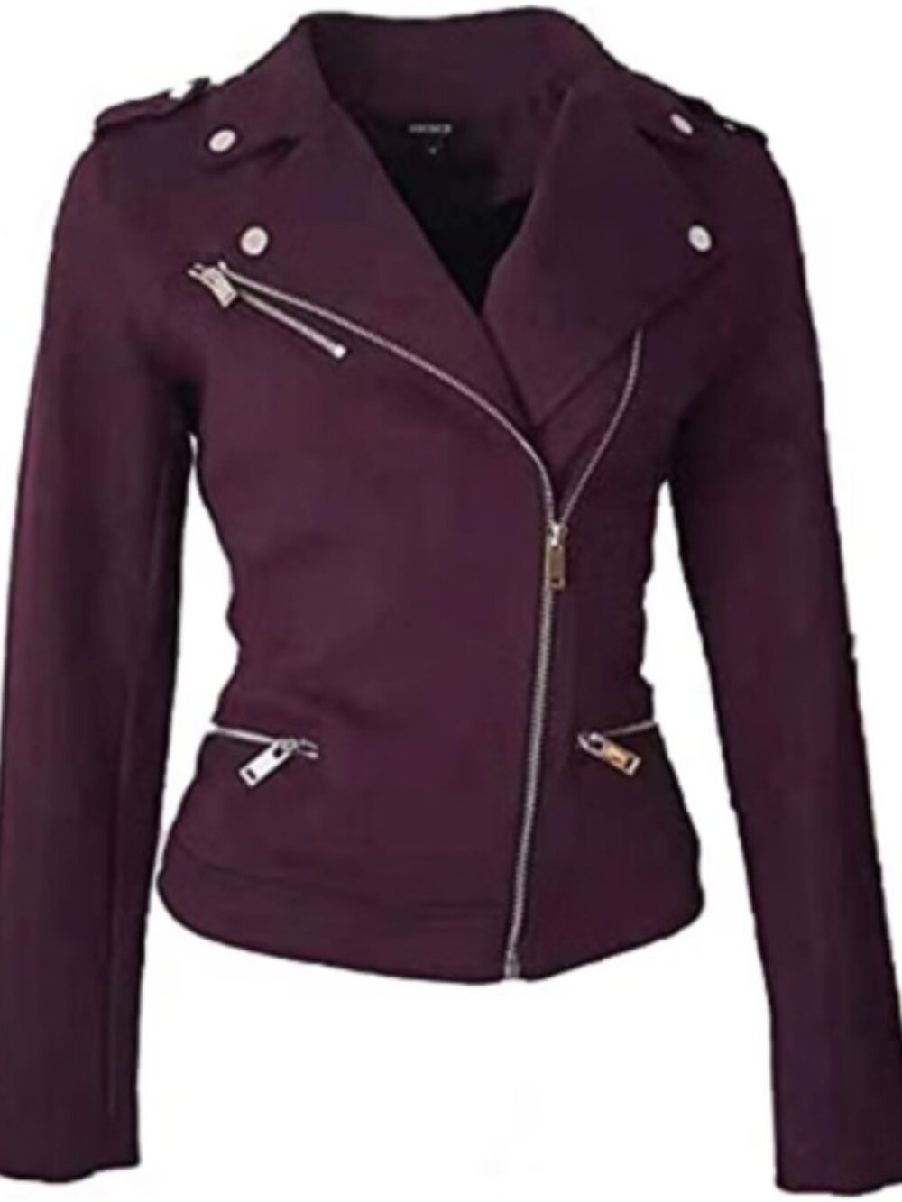 Women’s Mulberry Faux Suede Jacket Long Sleeve Zipper Casual Outerwear